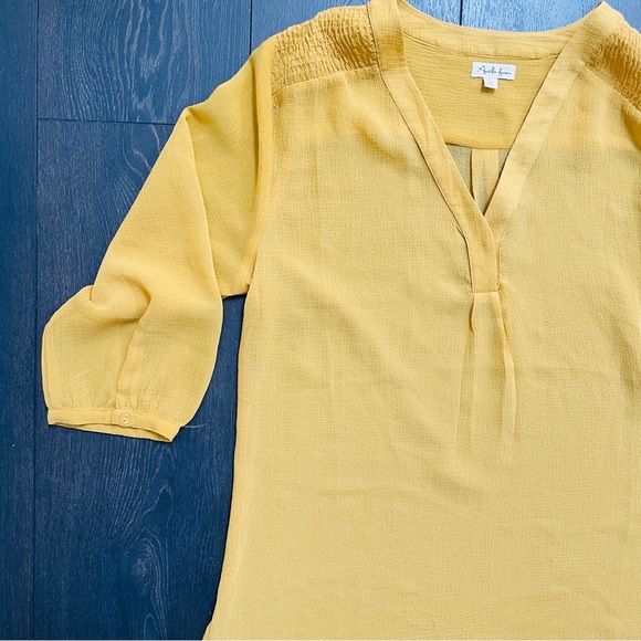 Antilia Femme Yellow Bubble Sleeve Top - Picture 3 of 11